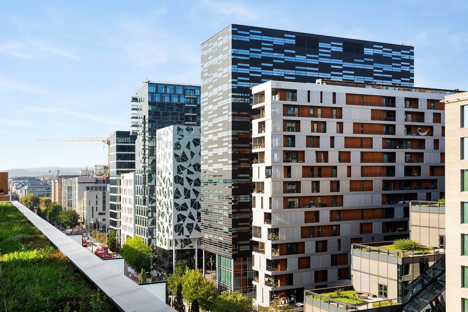 Utsikt fra takterrassen mot barcode. Galleribilde