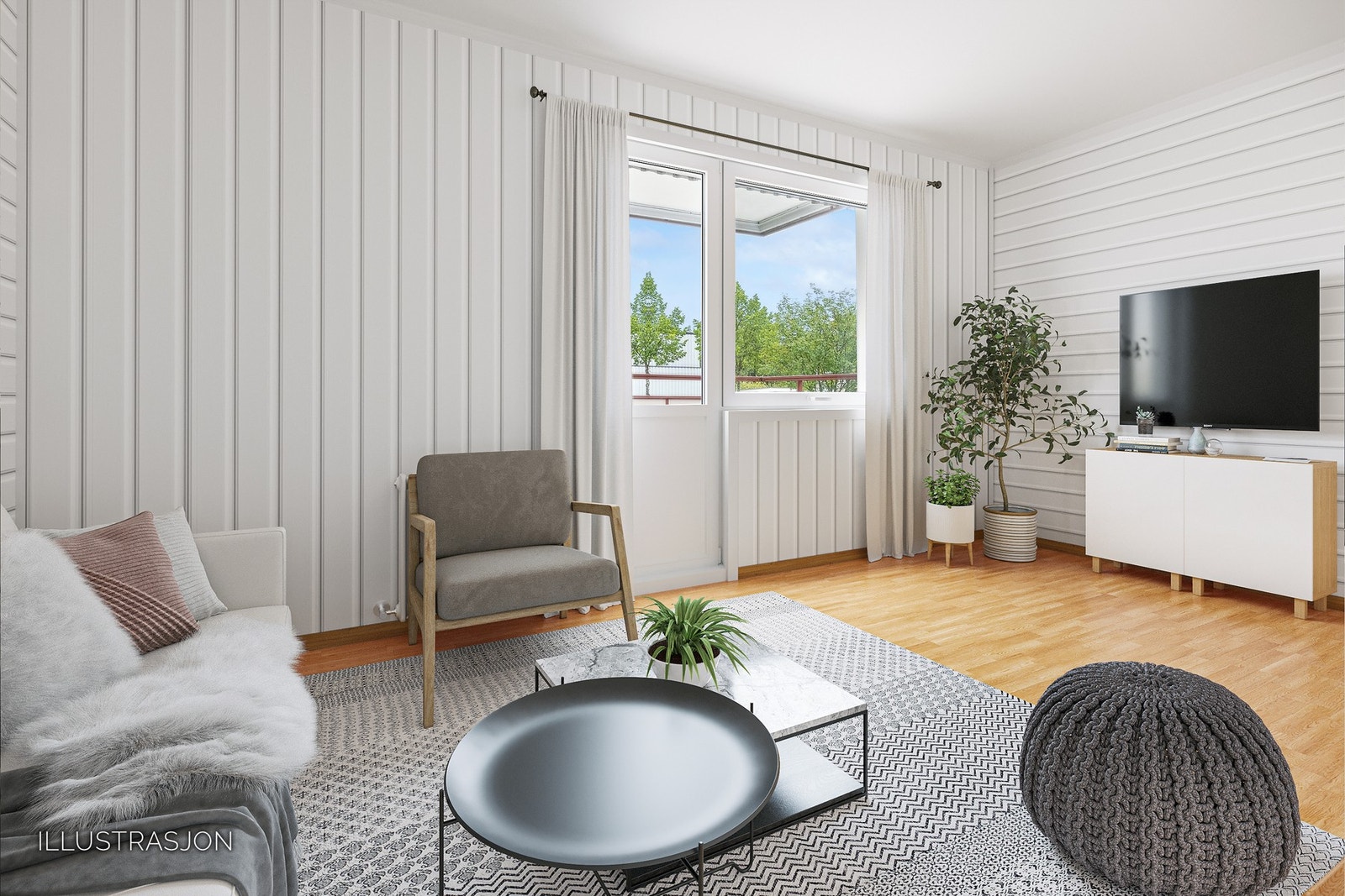 Leiligheten har et areal på ca. 31 m² bestående av entré, stue, kjøkken, bad og sovealkove. Galleribilde