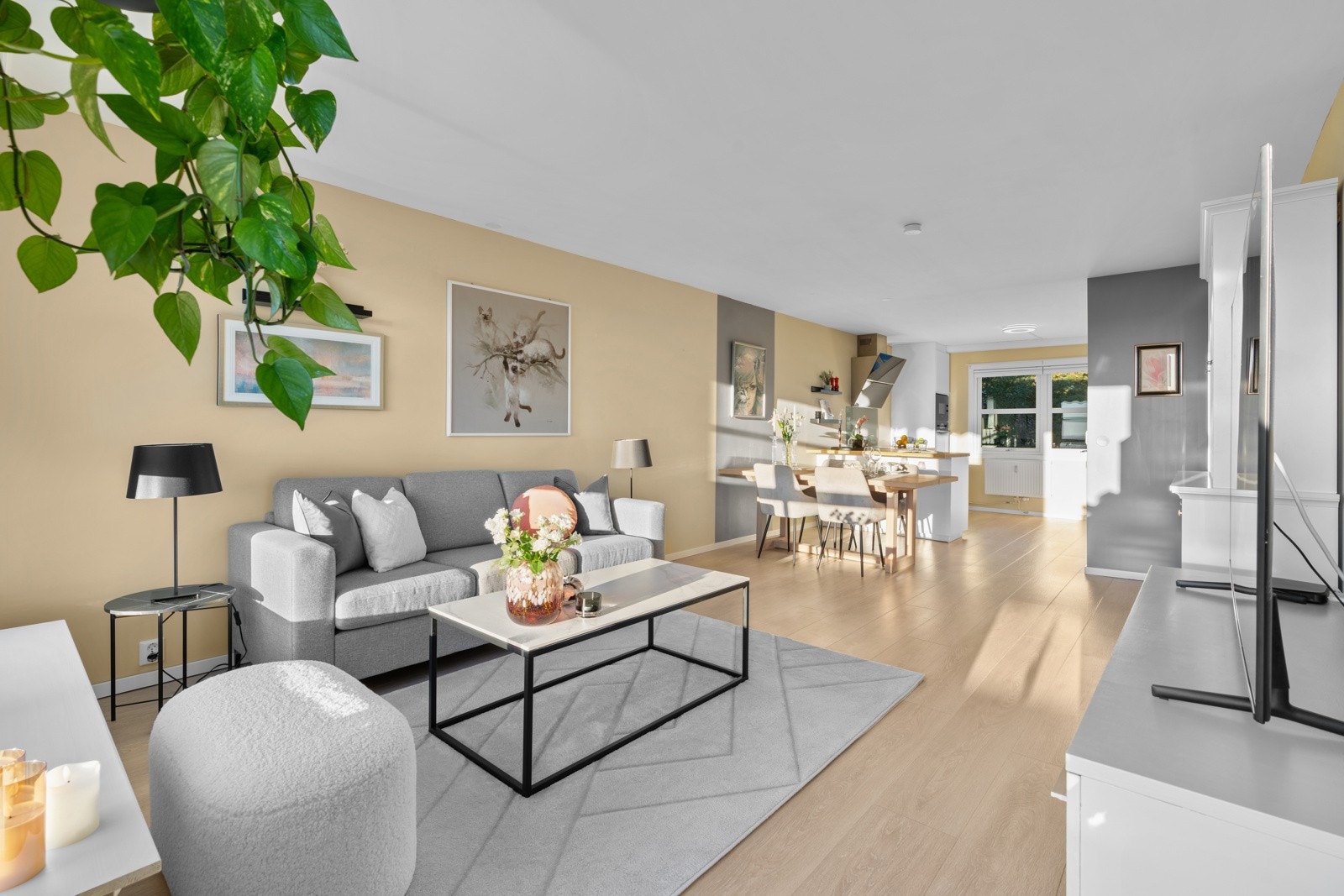 Kabel-TV og internett er inkludert i felleskostnadene. Galleribilde