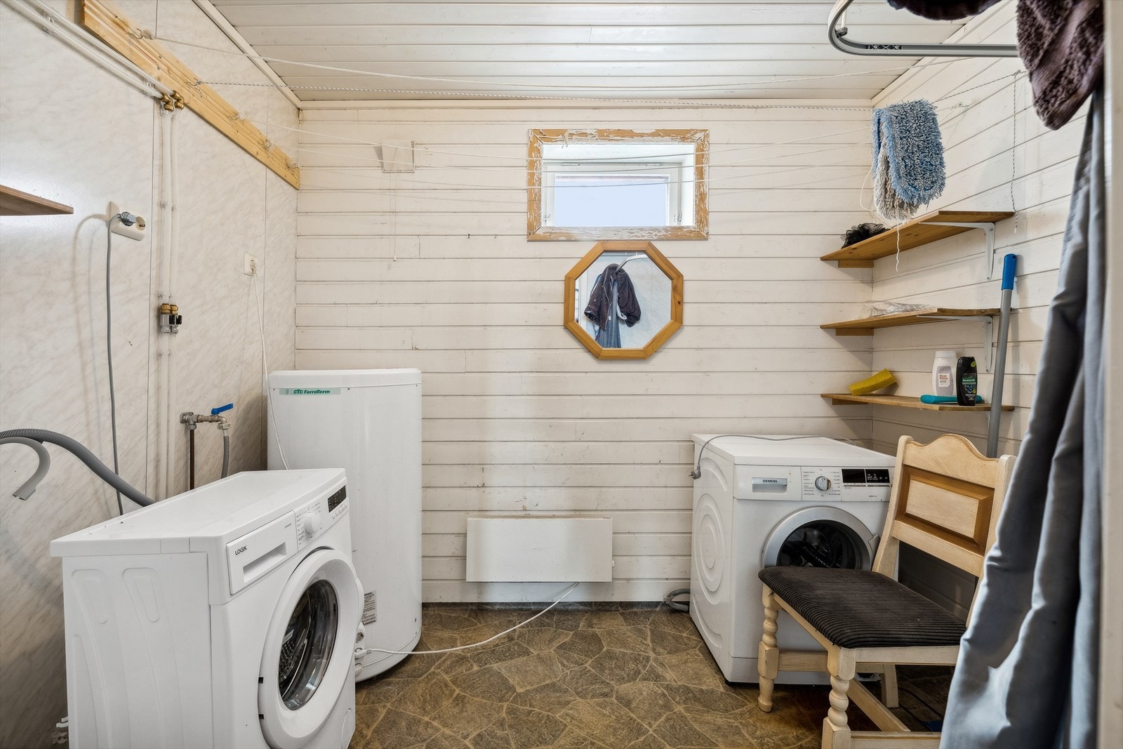 I underetasjen finner du et vaskerom. Galleribilde