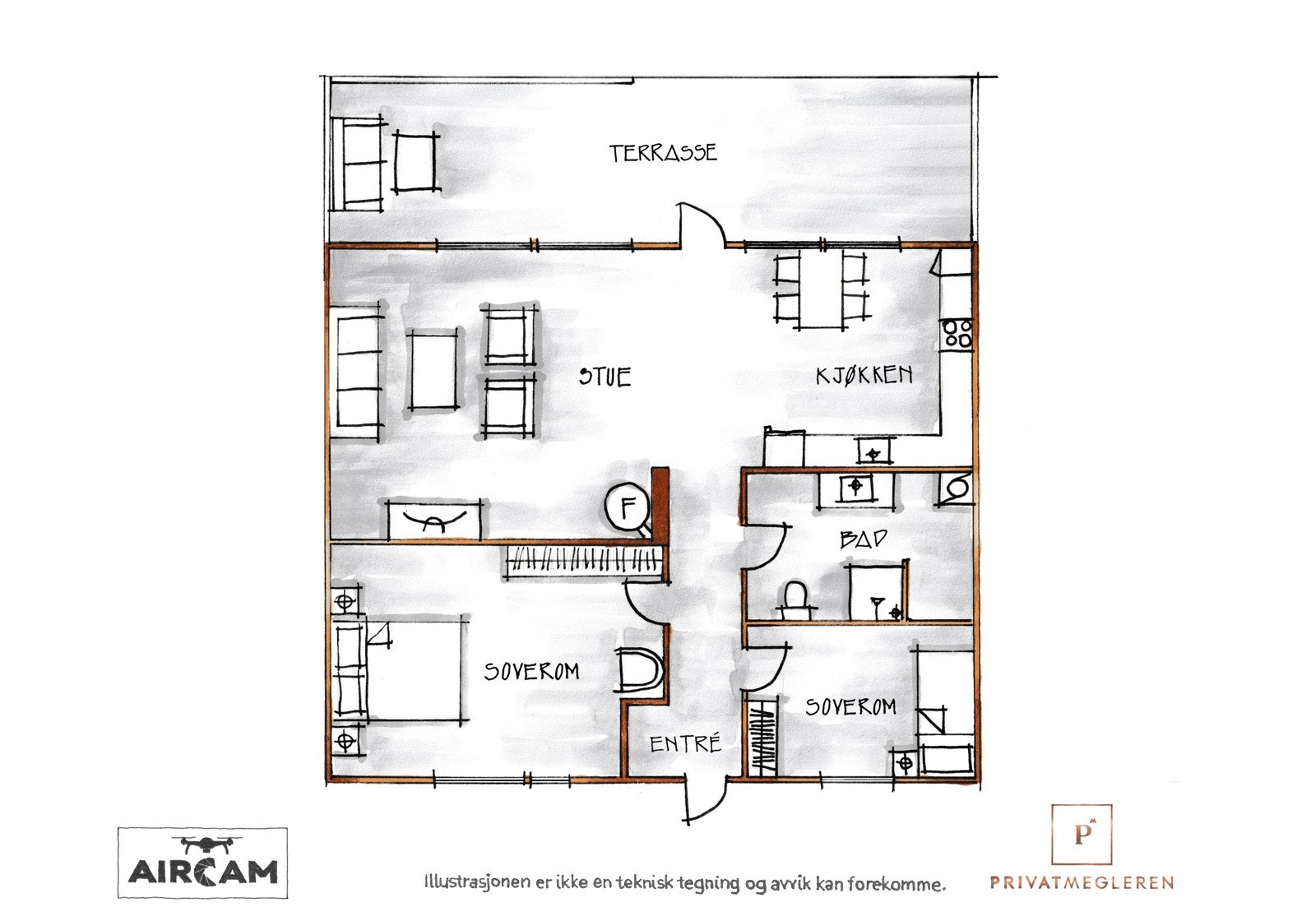 Plantegning i 2D Galleribilde