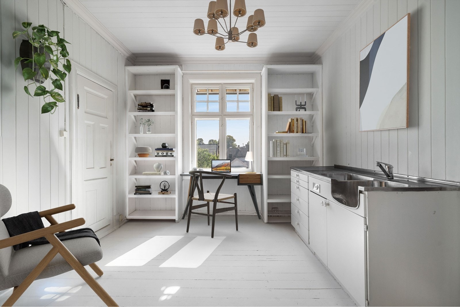 Tidligere kjøkken (tilkoblet vann). Rommet kan fritt disponeres til det meste. Galleribilde