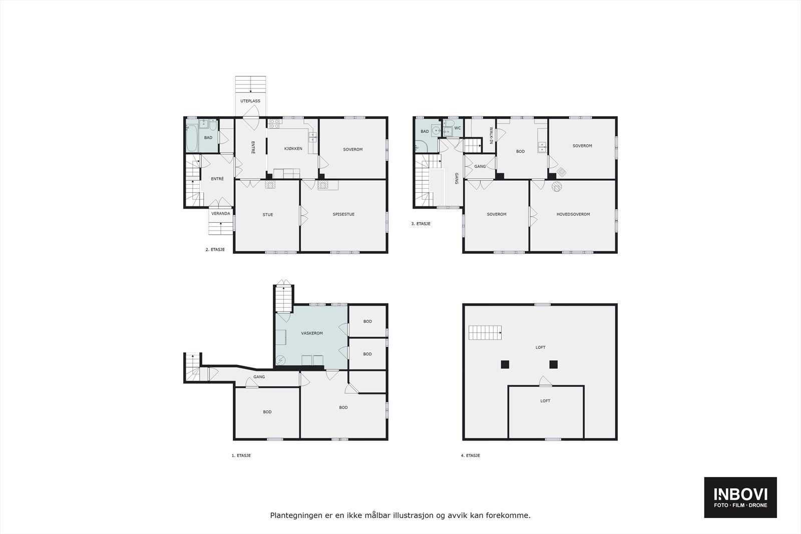 Plantegning alle plan Galleribilde