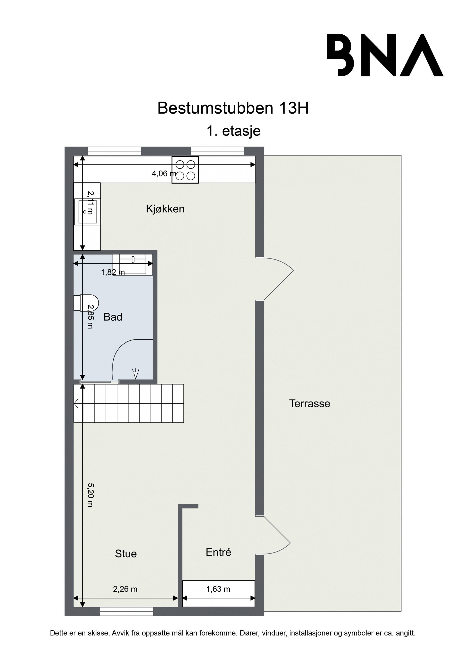 Plantegning 1. etasje Galleribilde