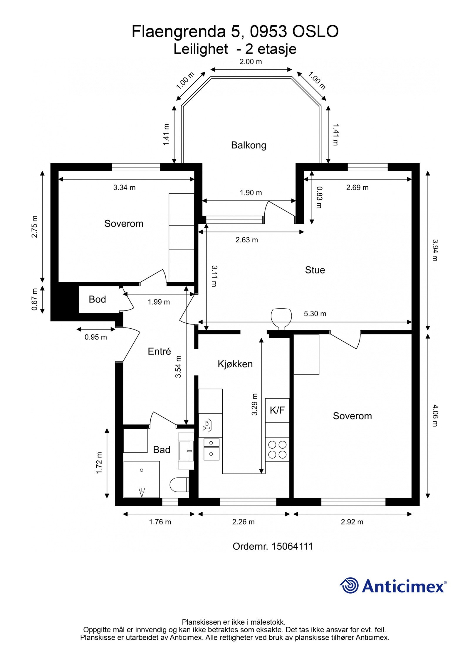 Endeleilighet med luftig og god planløsning samt balkong ut fra stuen. Galleribilde