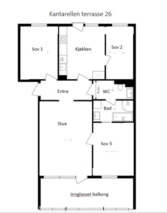 Kantarellen Terrasse 26_Leilighet_2.etg. Plantegning.jpg Galleribilde