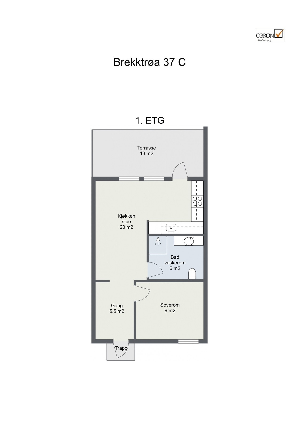 Planskisse. Leiligheten disponerer også utvendig bod. Galleribilde