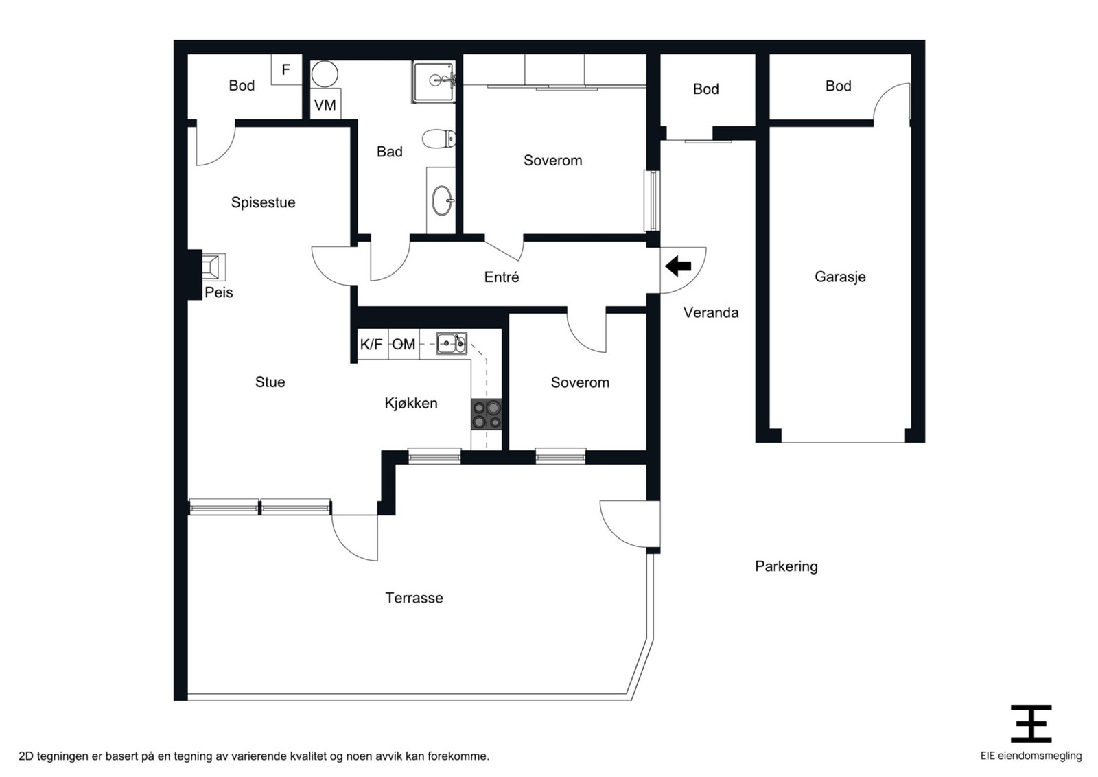 Plantegningen - legg merke til alle bodene. Galleribilde