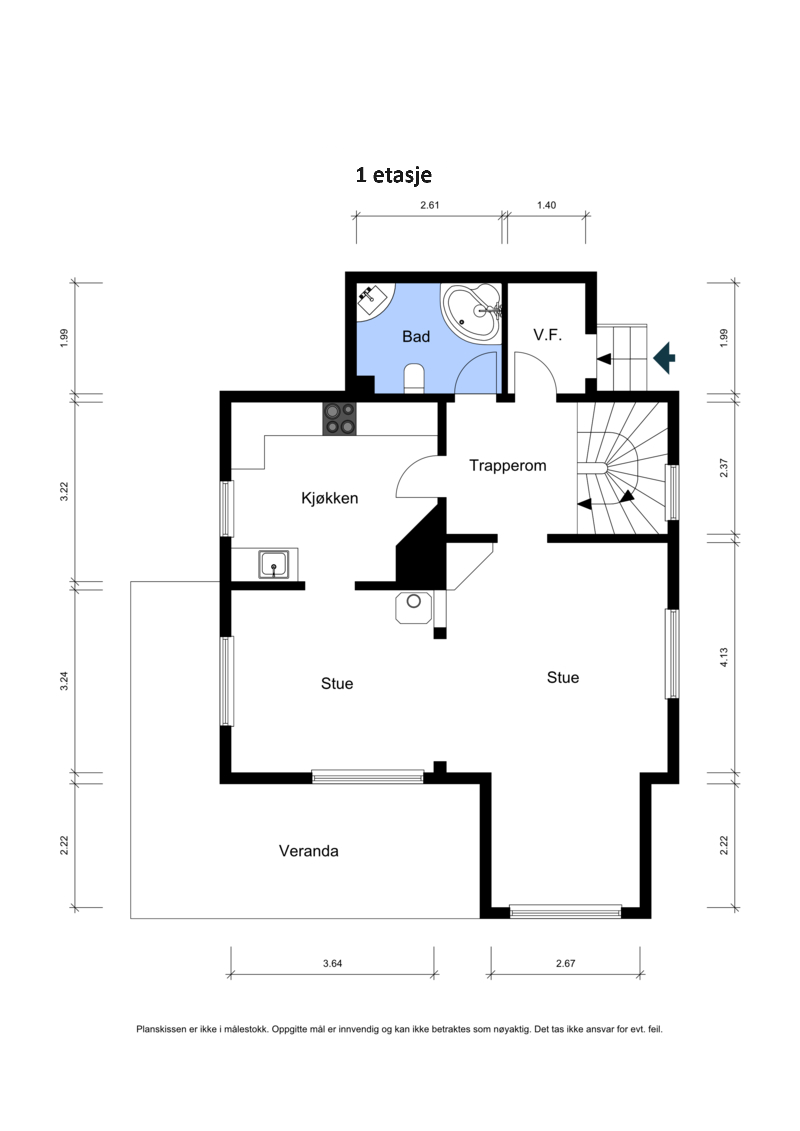 Plantegning 1 etasje Galleribilde