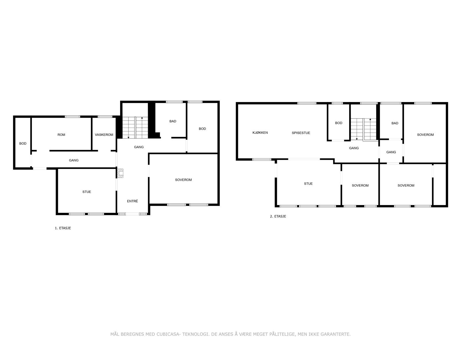 Plantegning begge etasjer. Galleribilde