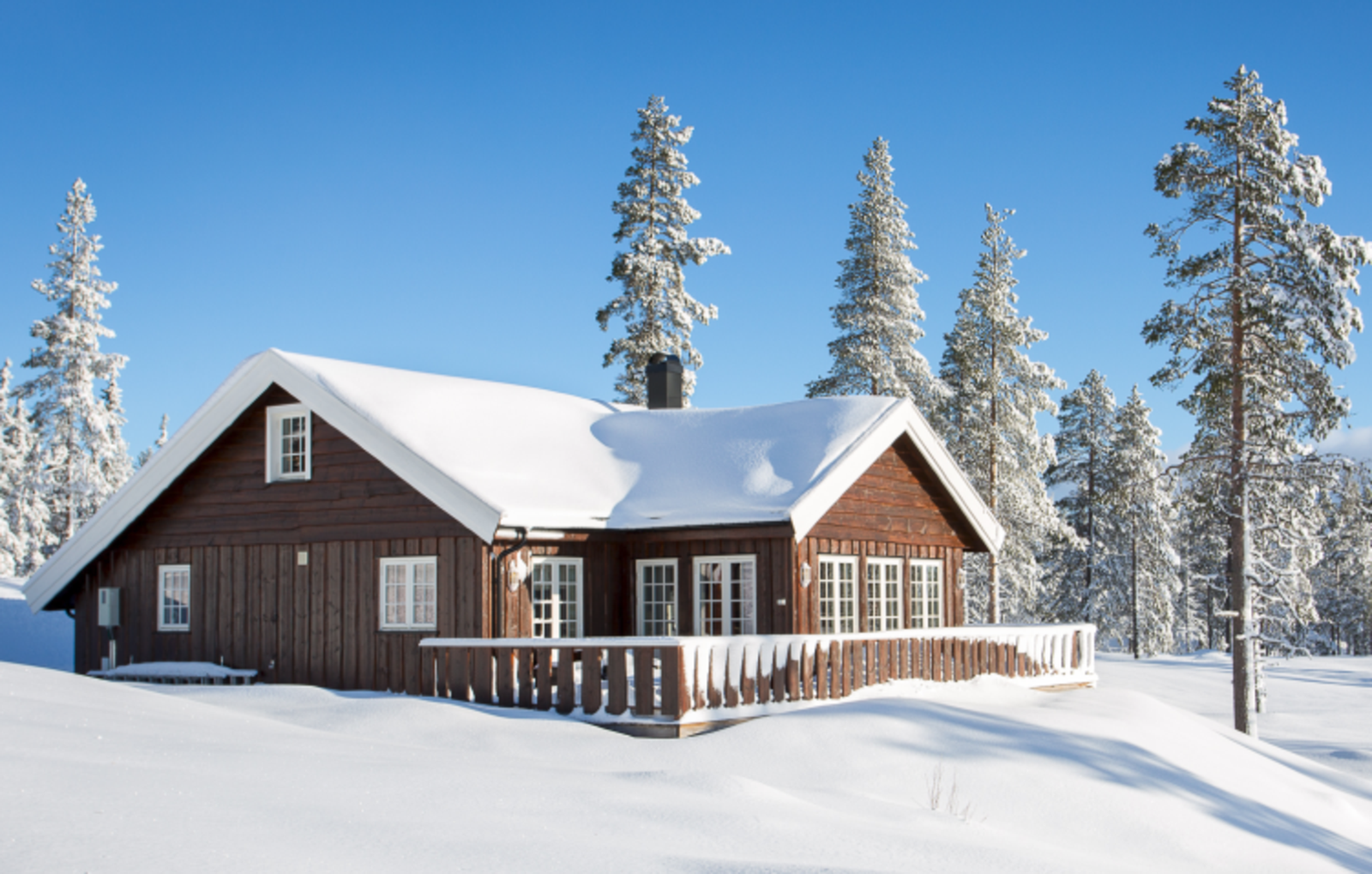 Rondablikk er en av de mest populære modellene i sortimentet. Foto fra en oppsatt hytte - avviker fra priset modell Galleribilde