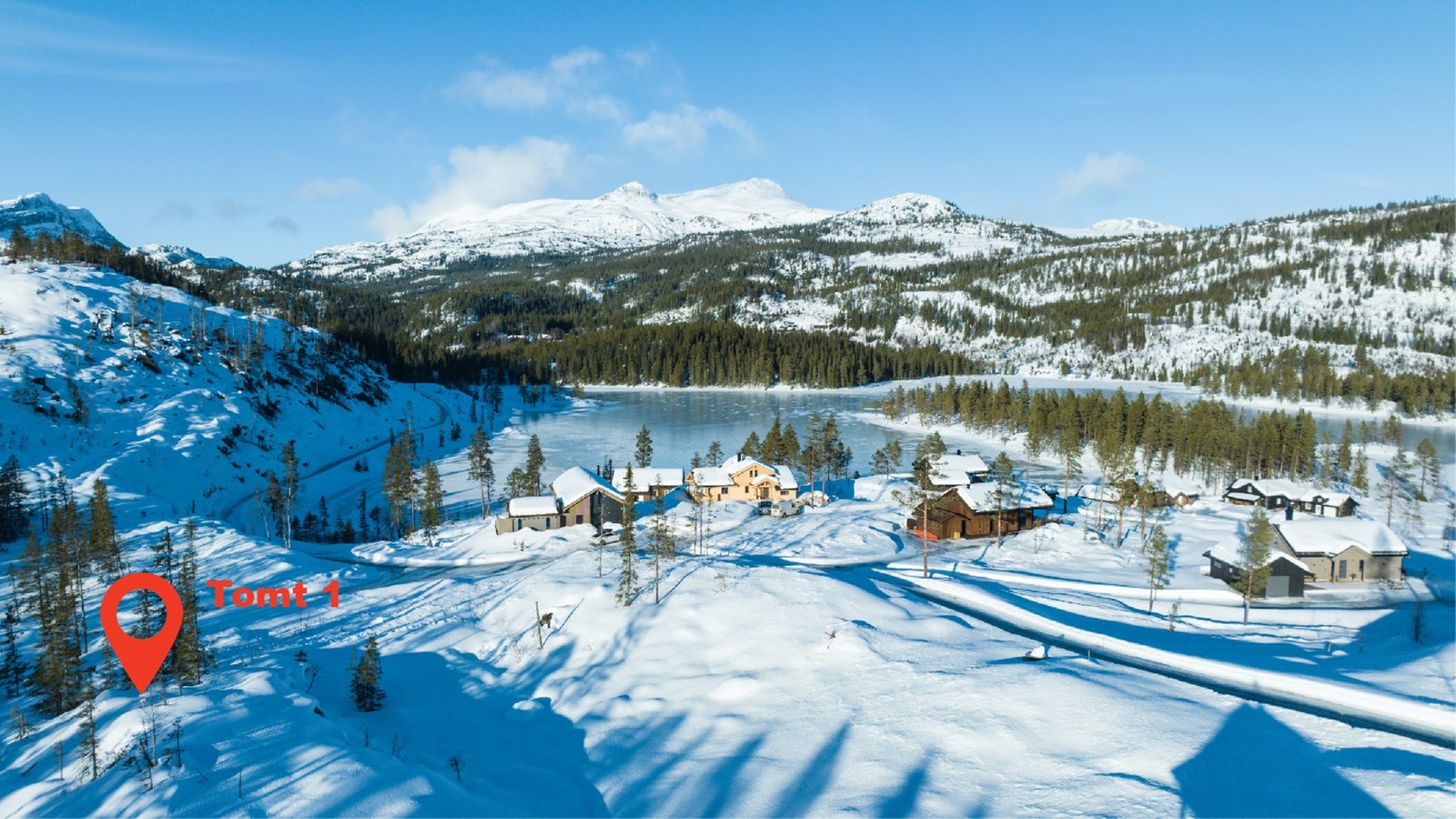 Tomt 1 markert. Flott utsikt mot Gaustatoppen! Galleribilde