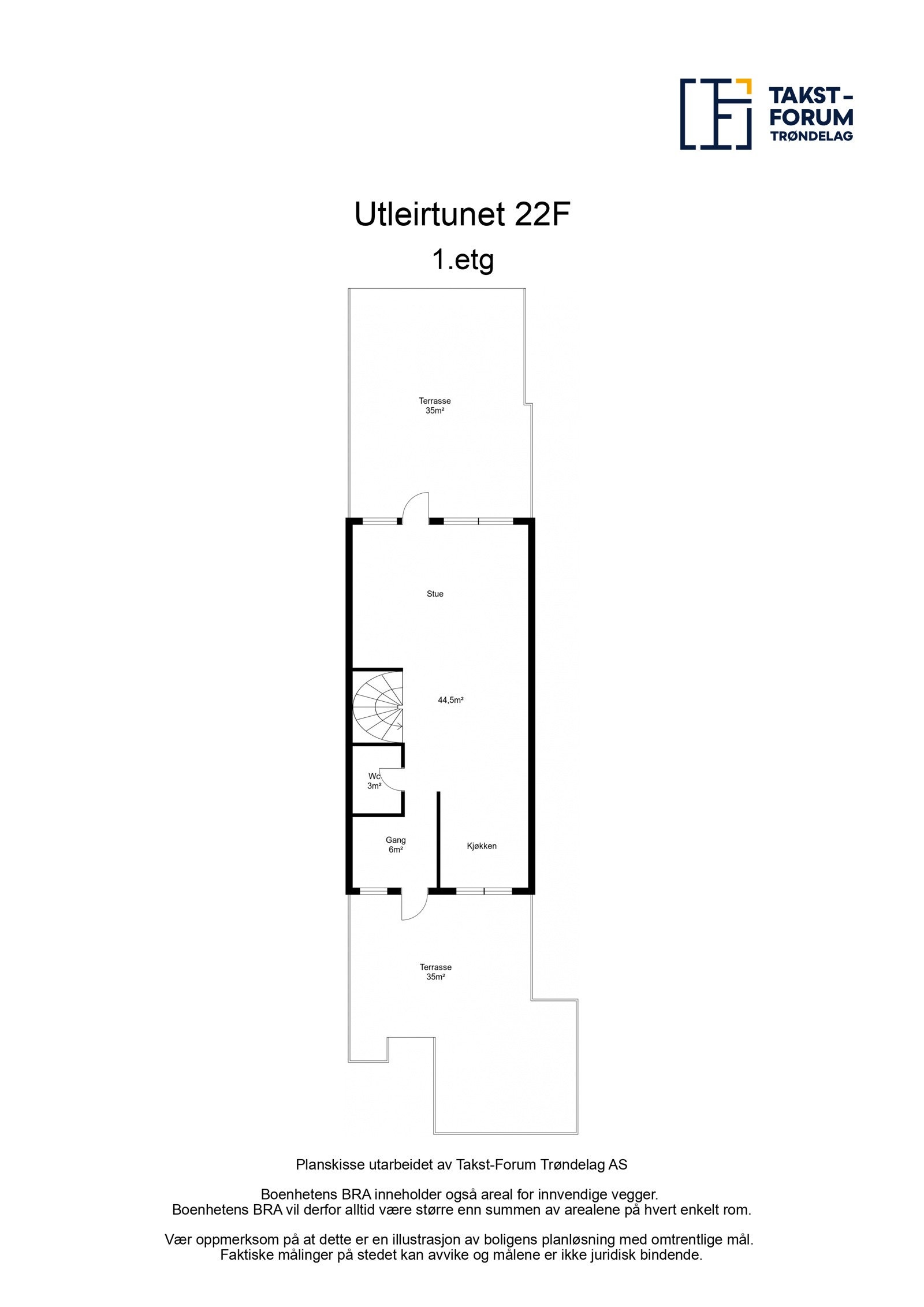 Planskisse 1. etasje fra takstmann Galleribilde
