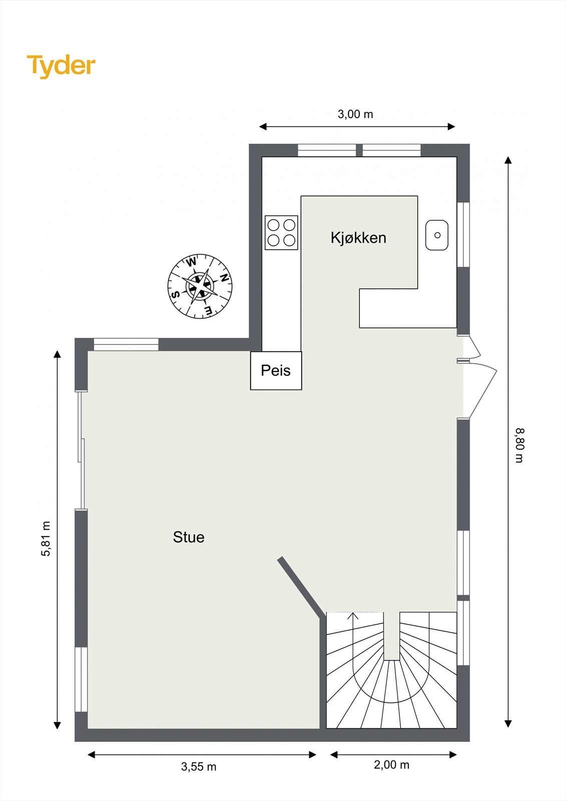Plantegning 1. etasje Galleribilde