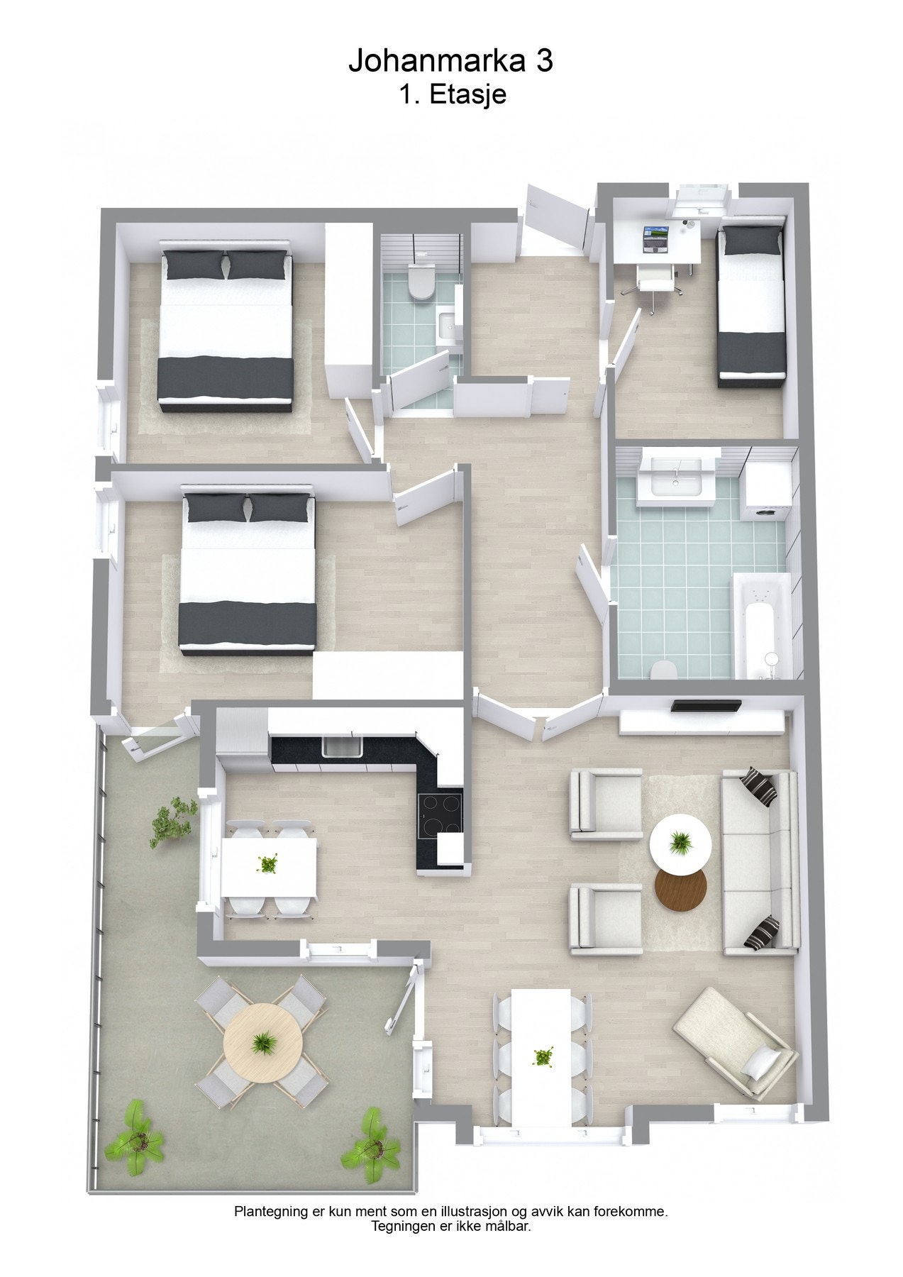 Planskisse 3D Galleribilde