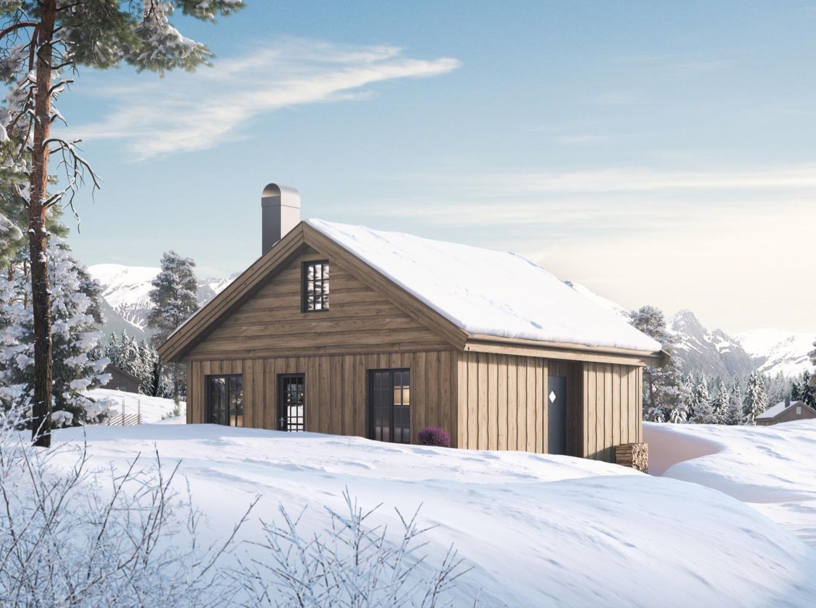 Illustrasjon av hyttemodellen MER. Galleribilde