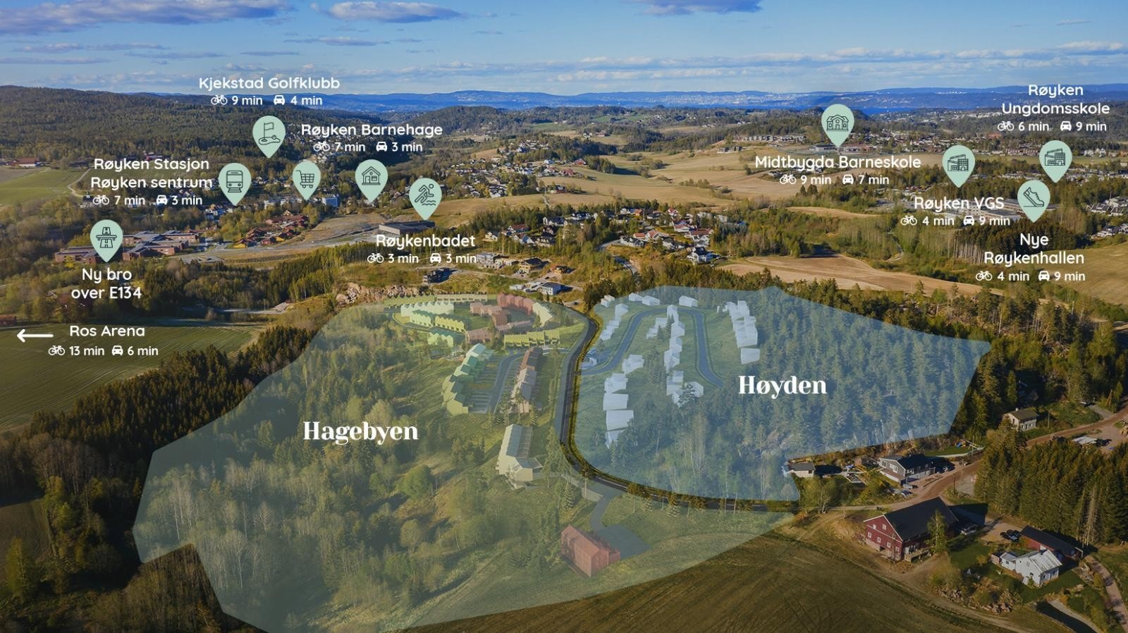 Høyden på Jakslandåsen består av tilsammen 27 solrike utsiktstomter. Galleribilde