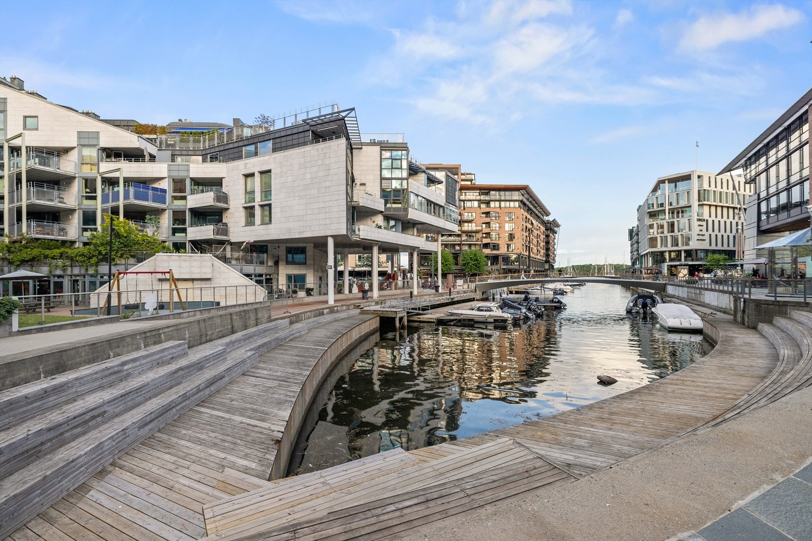 Sjønær beliggenhet på Aker Brygge. Galleribilde