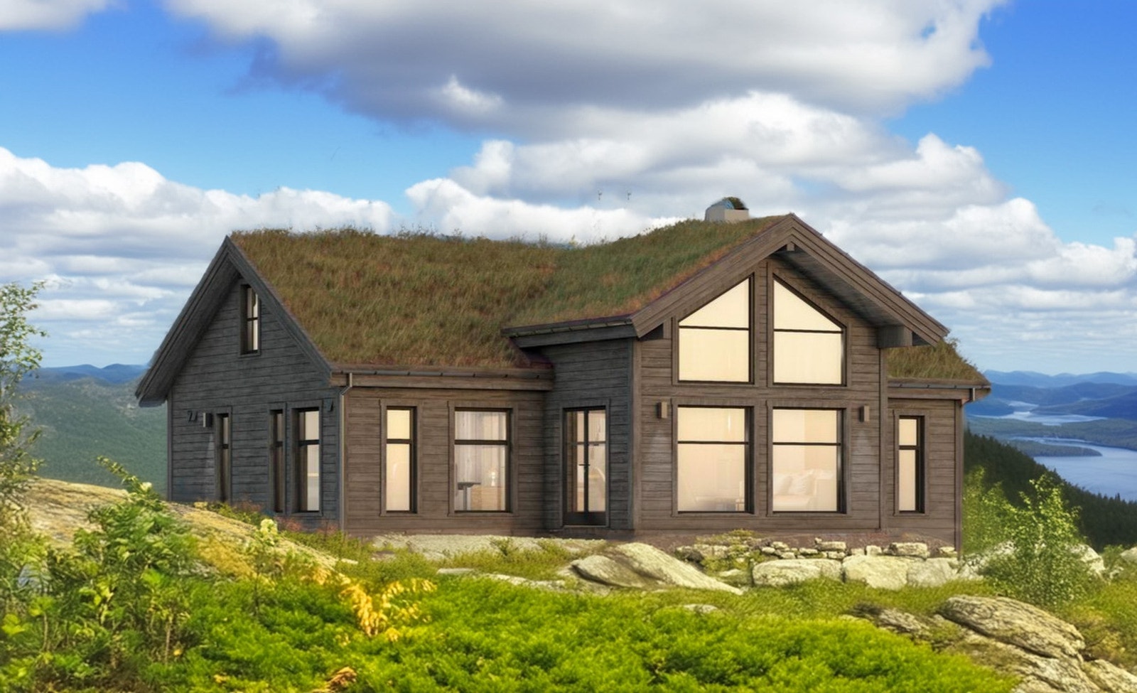 Hyttemodellen Polar 110 byr på panorama til naturen! Galleribilde