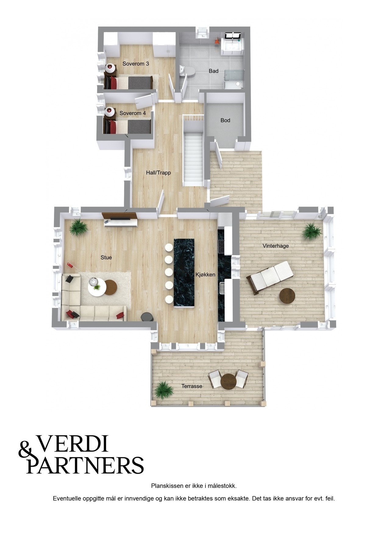 2. etg. Plantegning - Kan avvike fra de faktiske forhold Galleribilde