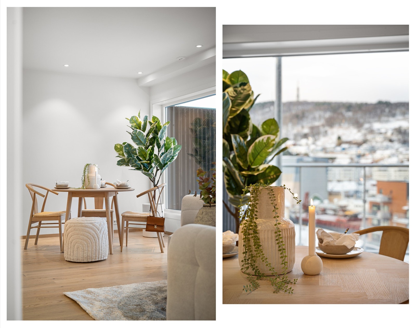 Møbleringsmuligheter for både sofagruppe og spisestue Galleribilde