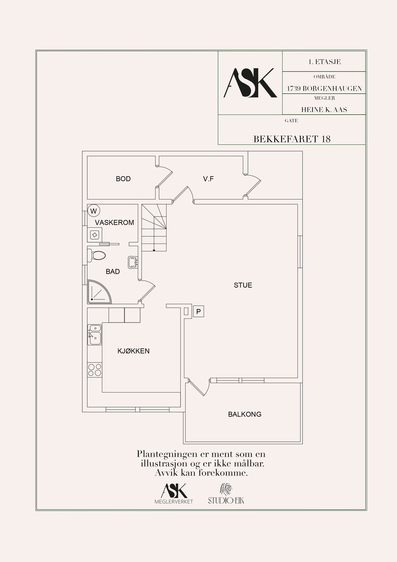 Plantegning 1. etasje Galleribilde