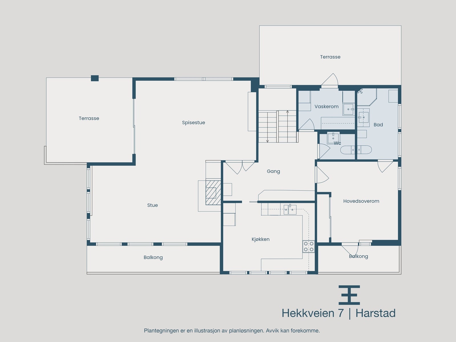 Plantegning 1. etasje Galleribilde