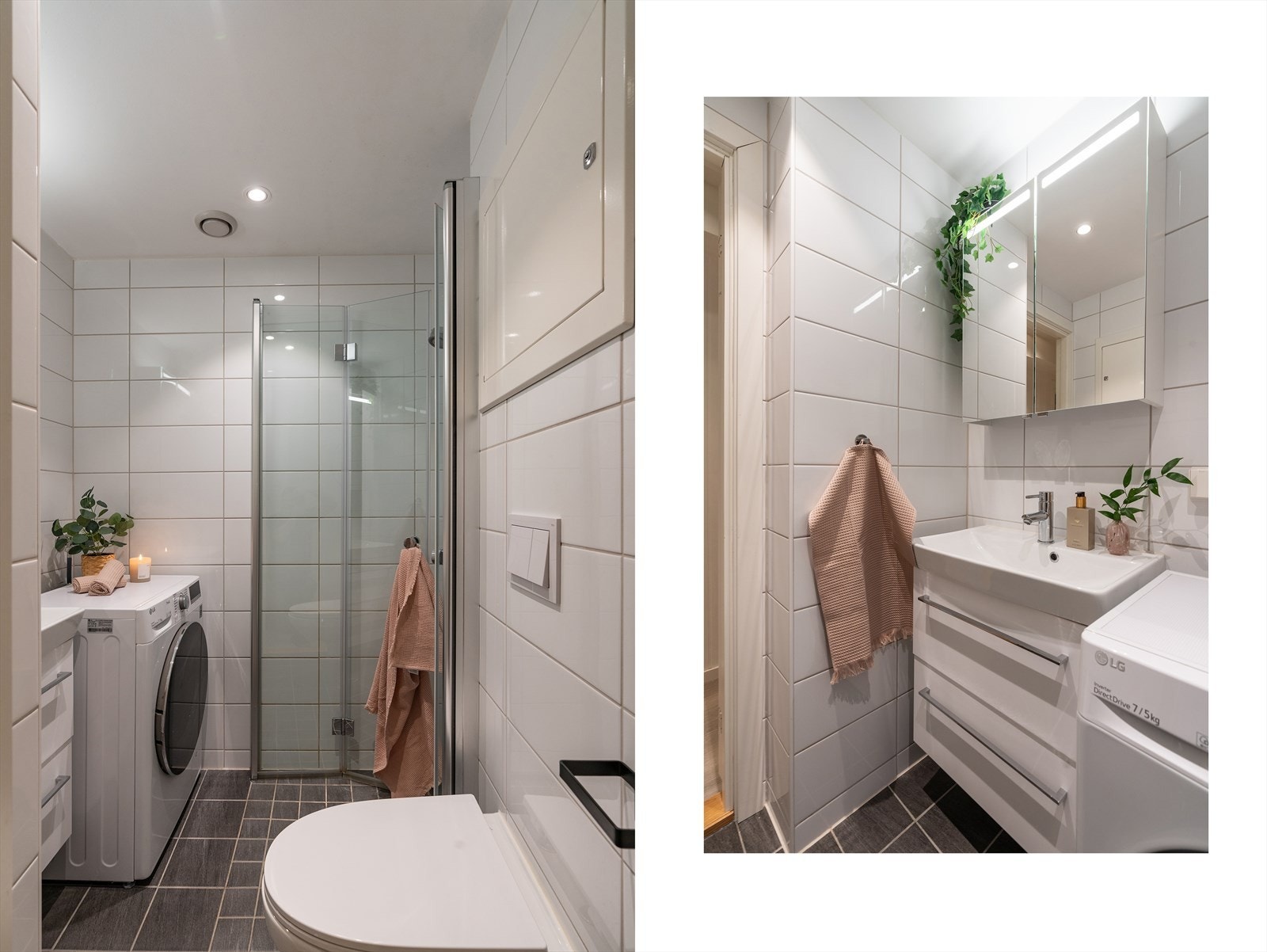 - Badet ble pusset opp i 2017 i regi av borettslaget. Leiligheten har rør-i-rør-system - Galleribilde