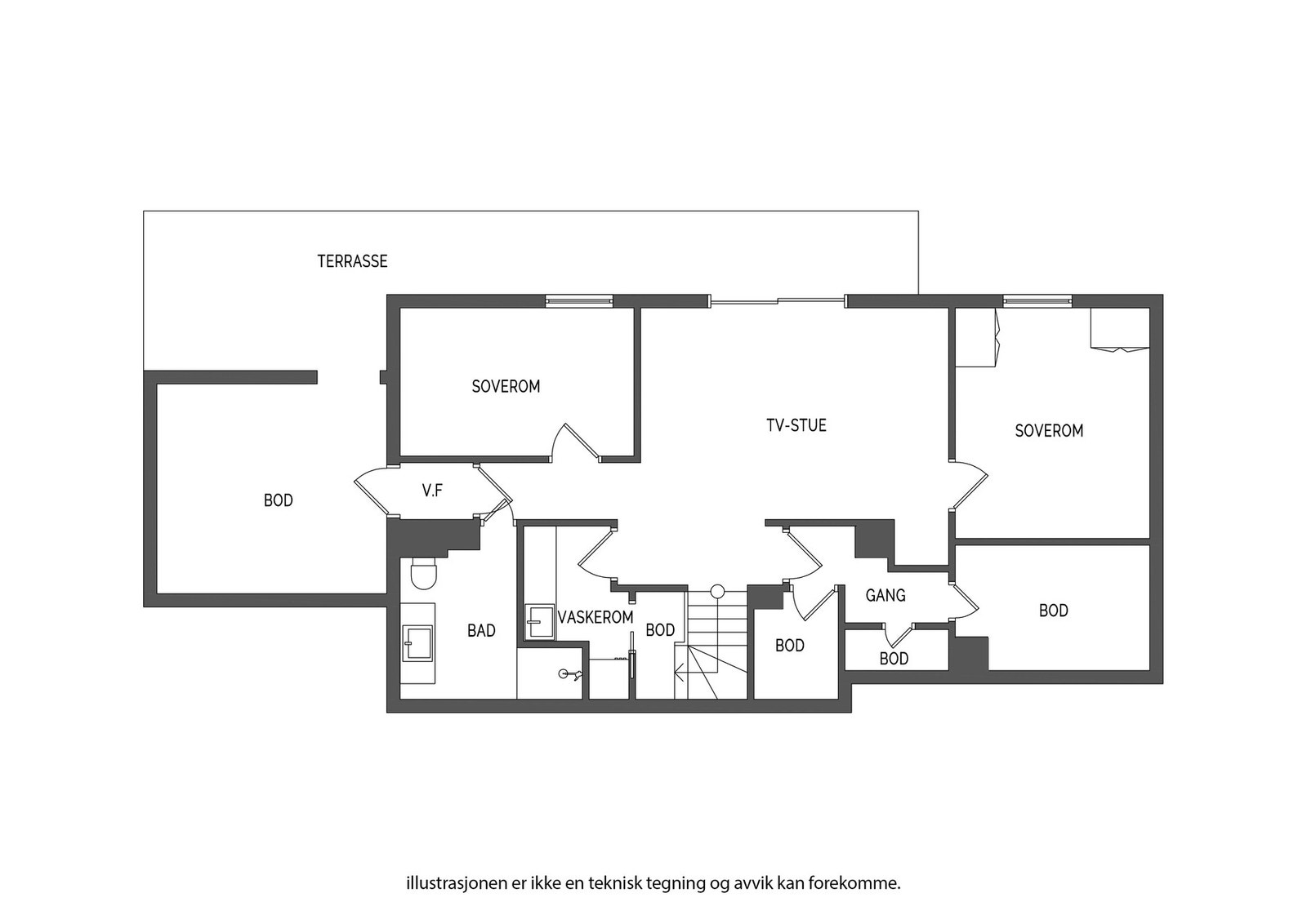 Plantegning underetasje Galleribilde