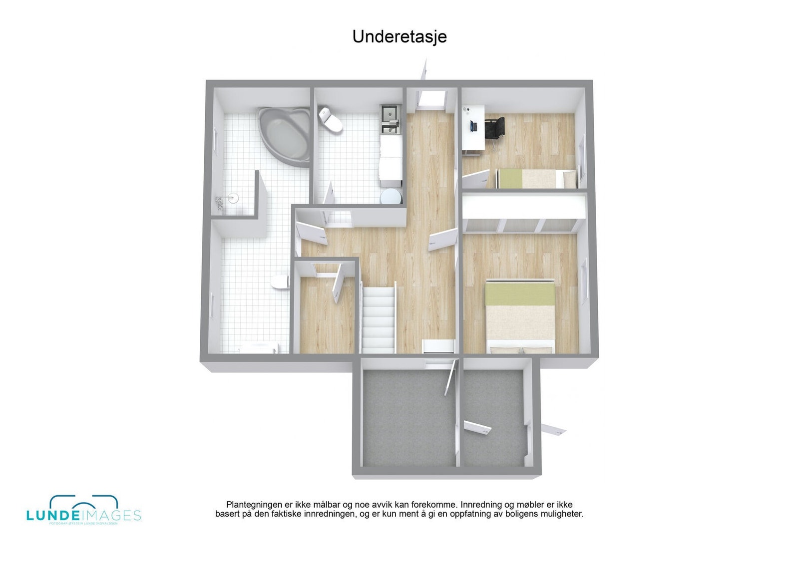 Planskisse underetasje 3D - ikke målbar Galleribilde
