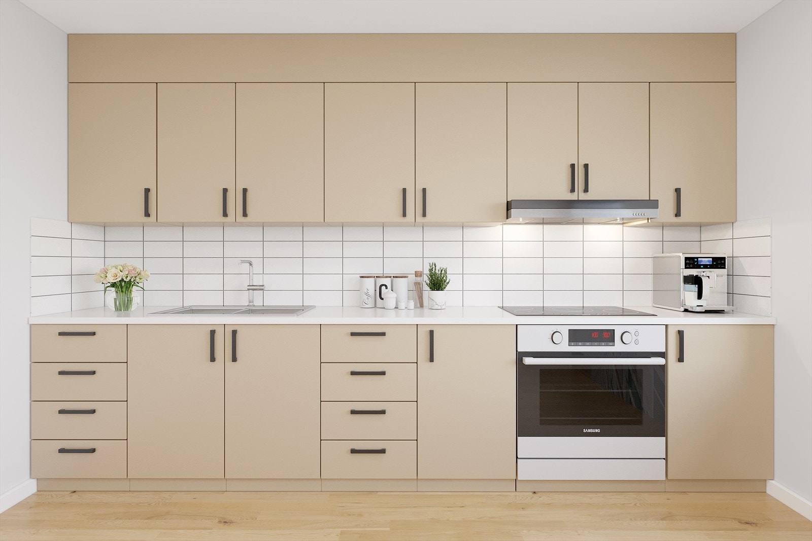 Digital styling. Illustrasjonsbilde av kjøkkenet, her er det mange fine muligheter. Galleribilde