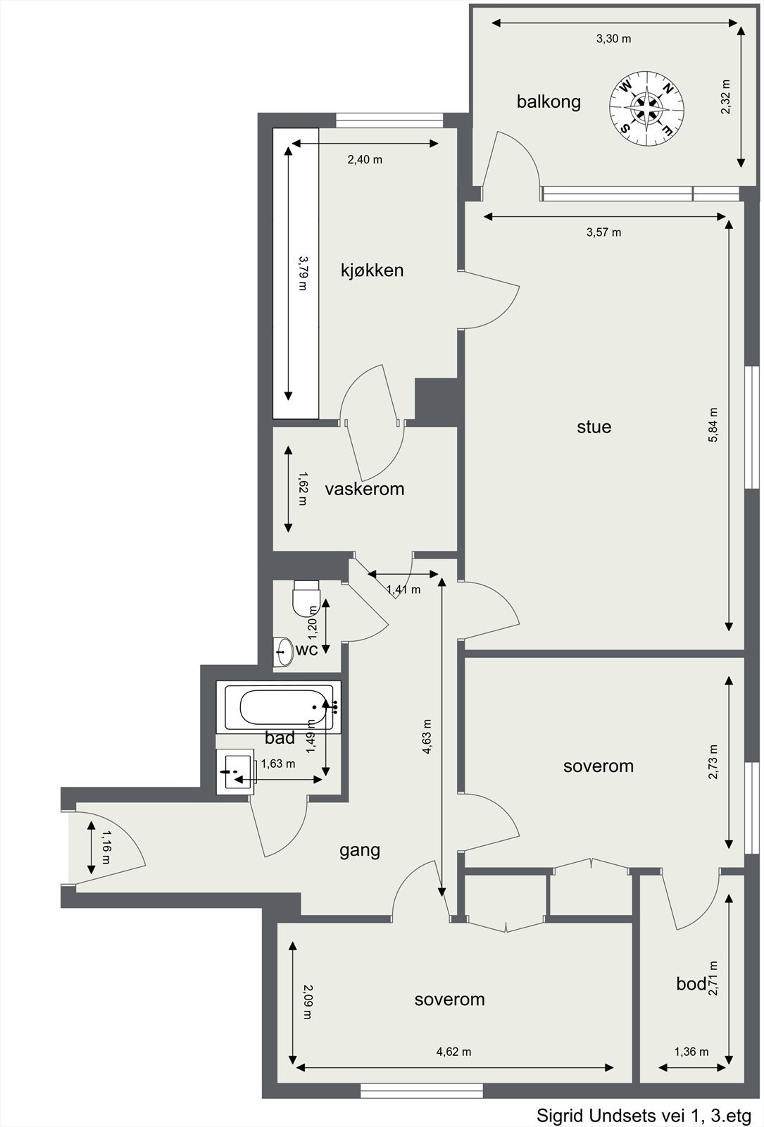 Sigrid Undsets vei 1, 3 etg. Galleribilde