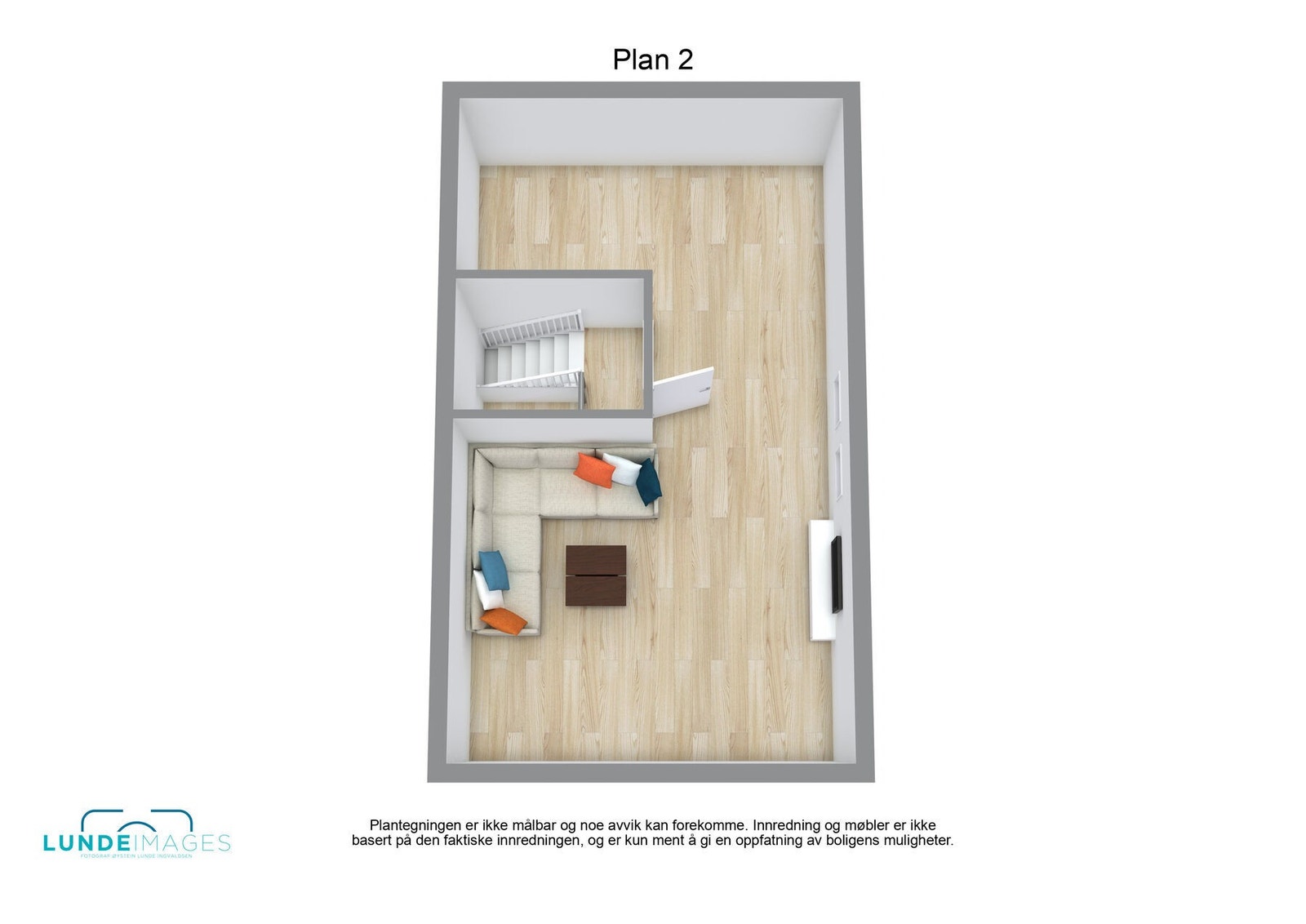Planskisse plan 2/loft 3D - Ikke målbar Galleribilde