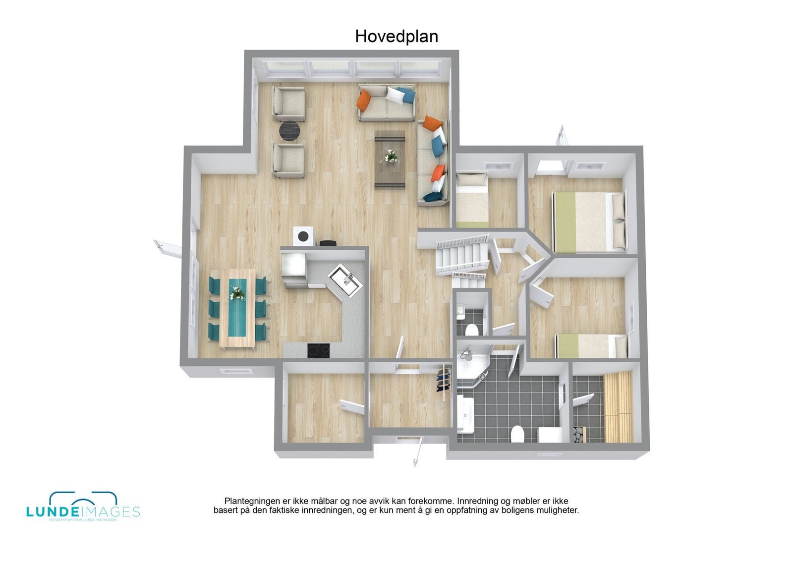 Planskisse hovedplan 3D - Ikke målbar Galleribilde
