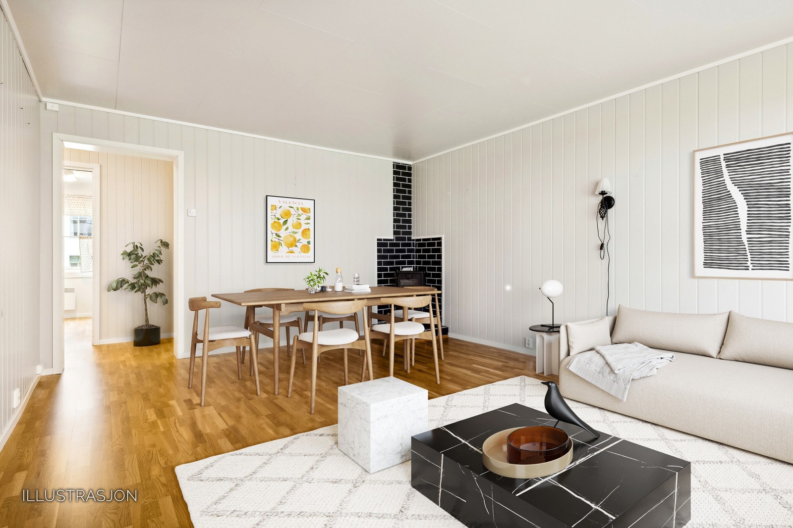 Leiligheten har et innvendig areal på 68m² bestående av entré, stue, kjøkken, bad, to soverom og bod. Galleribilde