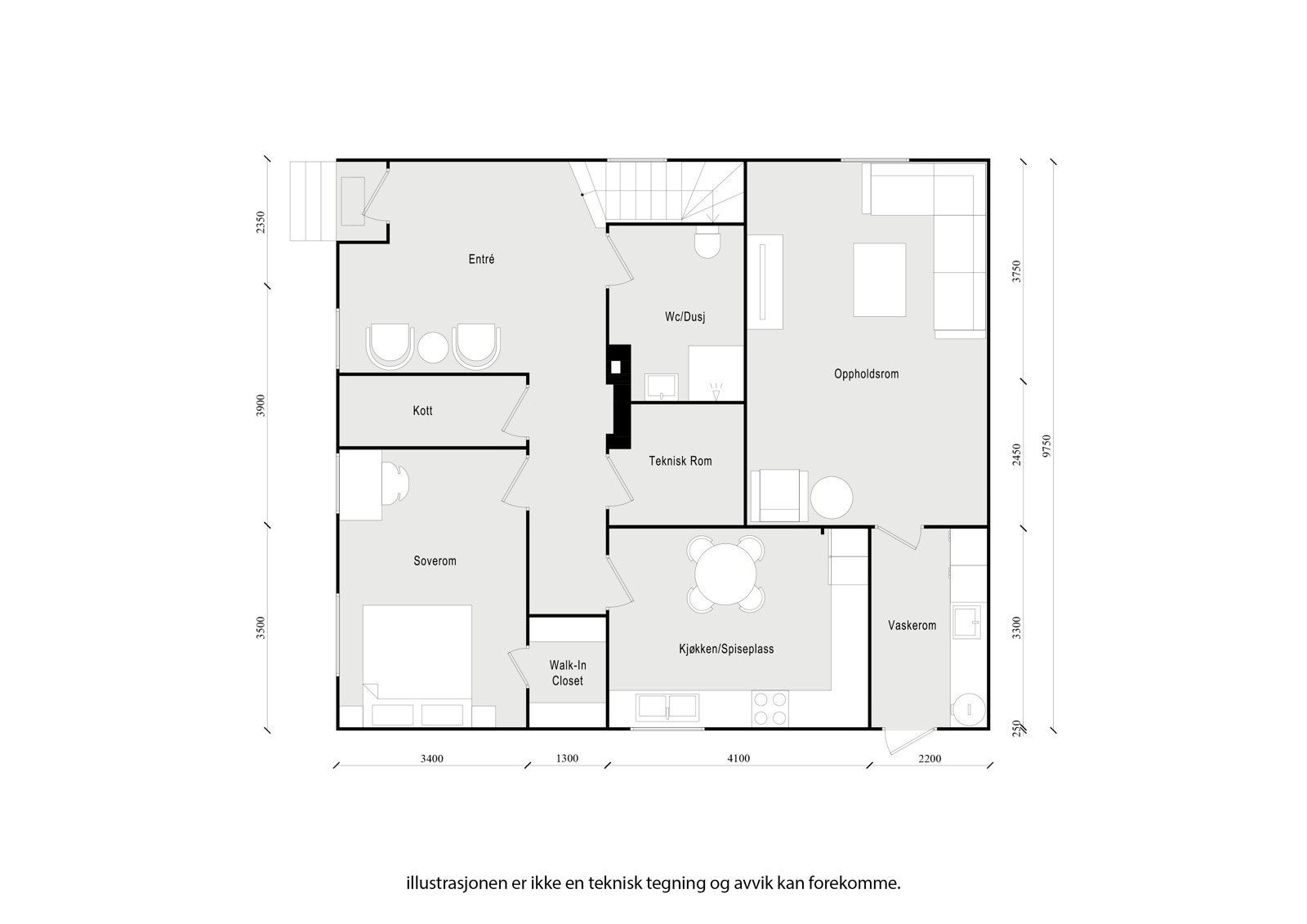 Plantegning underetasje Galleribilde