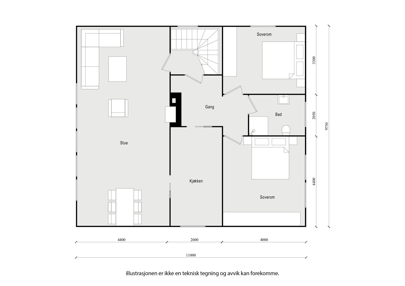 Plantegning 1. etasje Galleribilde