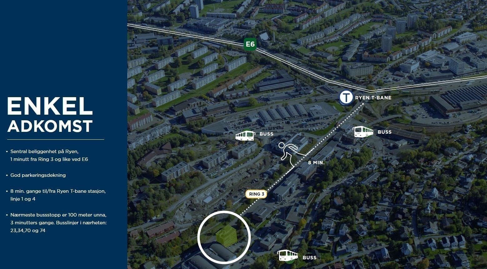 Enebakkveien 117 - kort vei til Ryen-krysset. Galleribilde