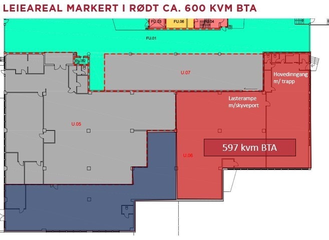 Lager/kontor med kjøkken og toalett 597 kvm BTA. Galleribilde