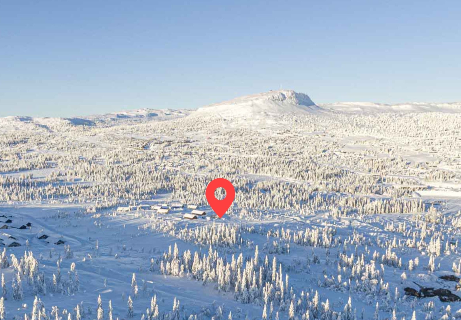 Tomten ligger ca på pilens plassering i Kjoslia Galleribilde