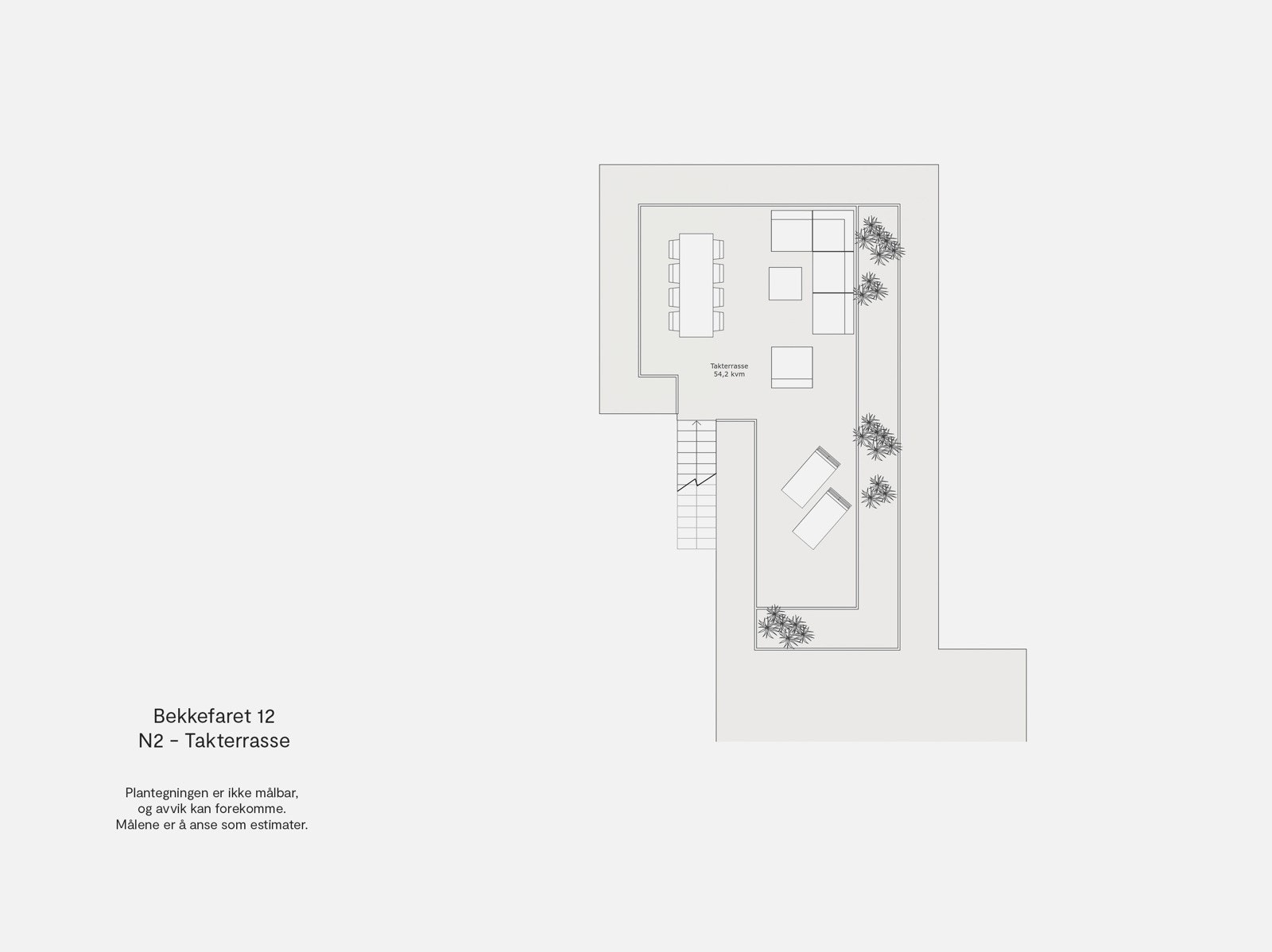 Plantegning - takterrasse Galleribilde