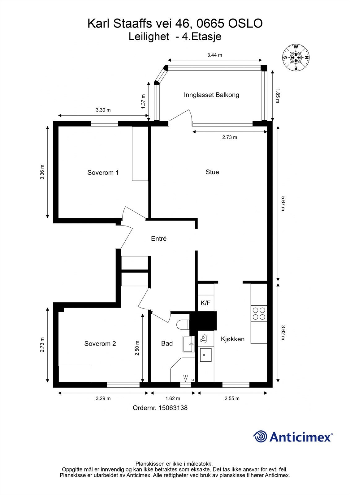 Plantegning 4. etasje Galleribilde
