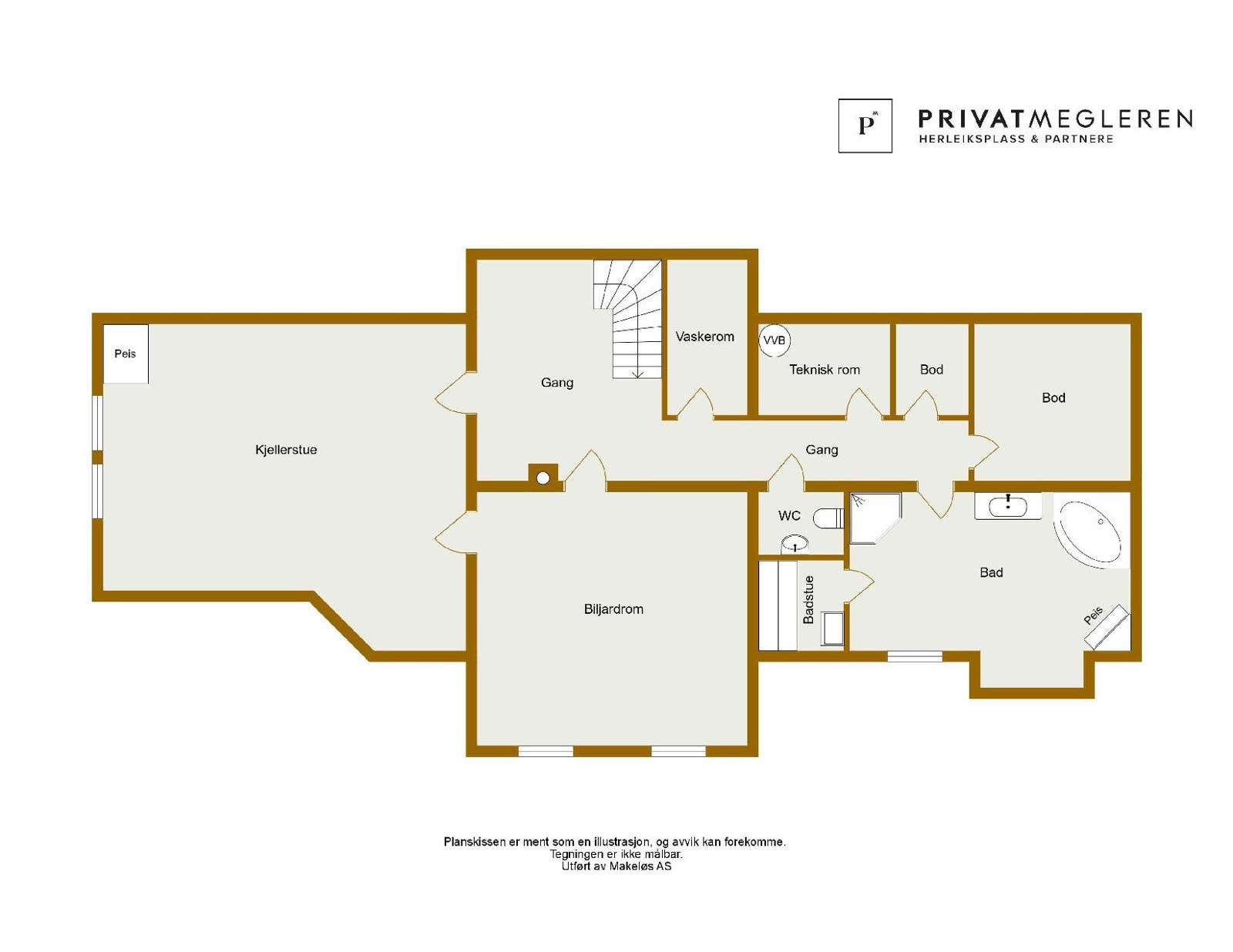 Plantegning kjeller. Avvik vil forekomme Galleribilde