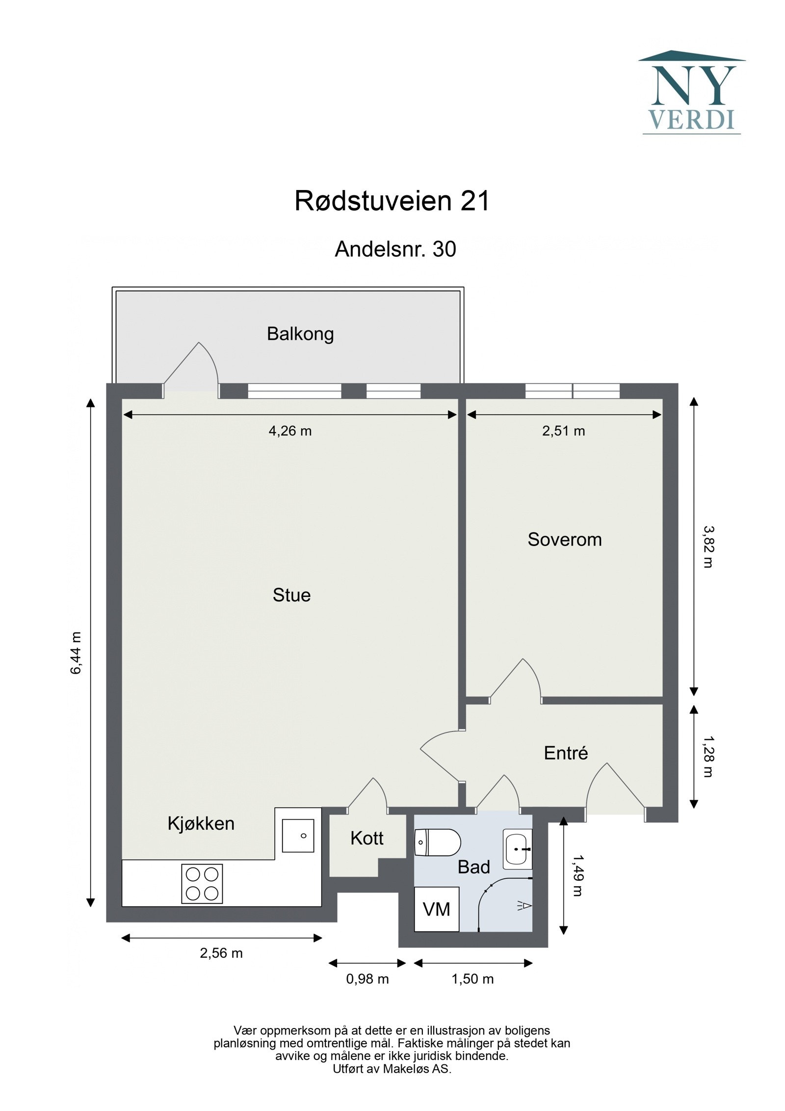 Plantegning. I tillegg medfølger det én bod på ca. 3 kvm. Galleribilde