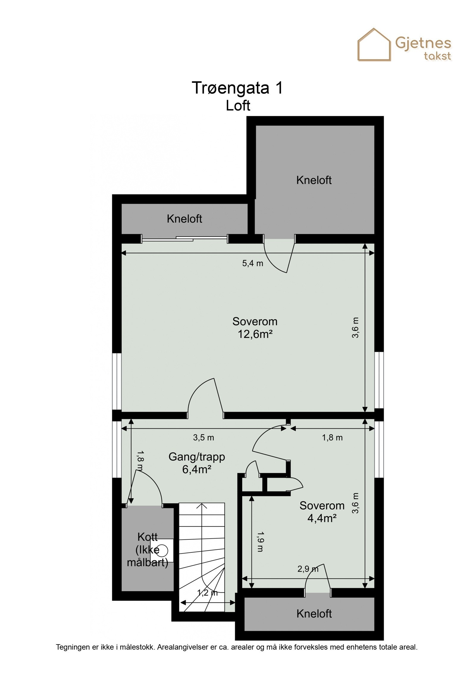 Plantegning loftsetasje Galleribilde