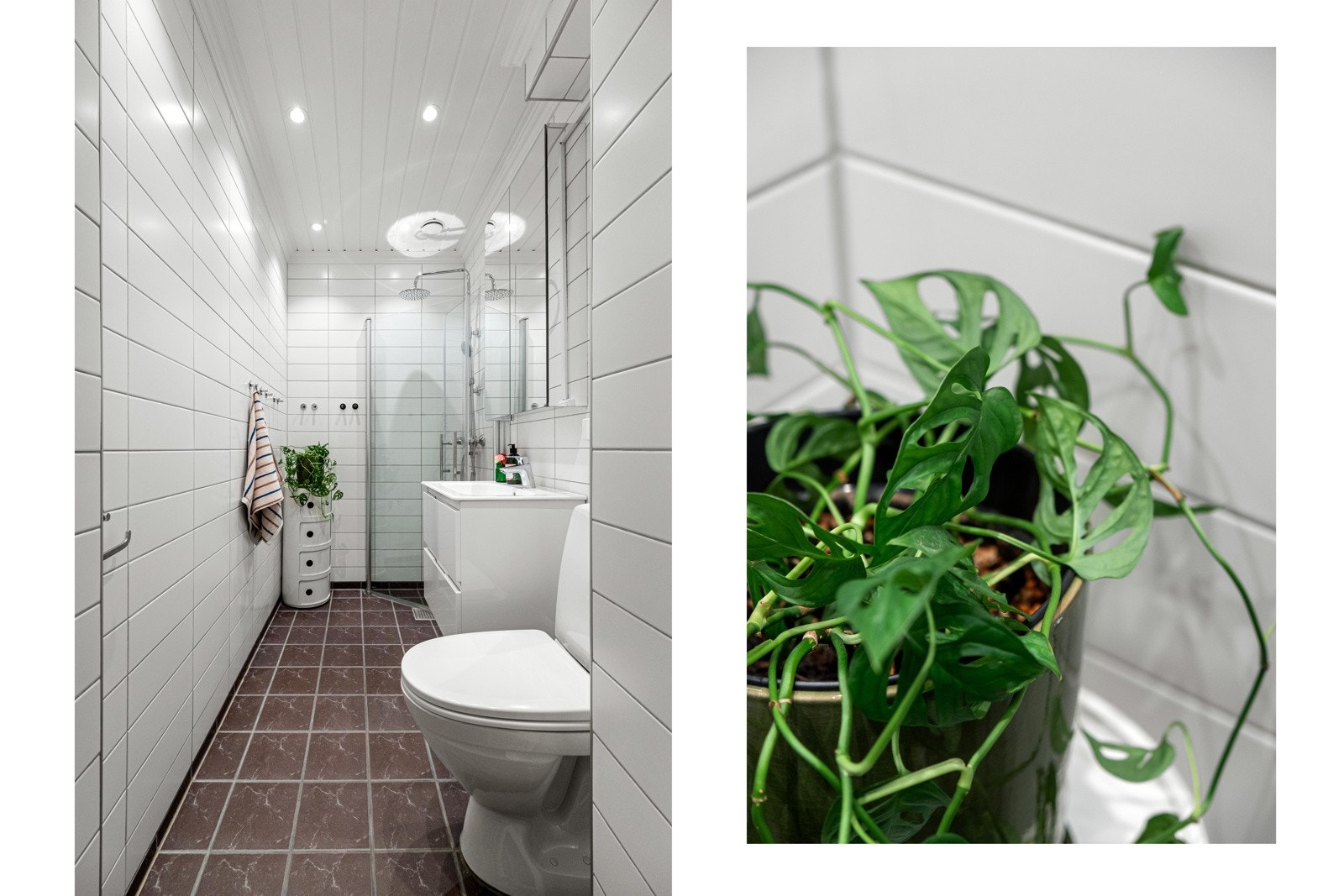 Leiligheten har et moderne og pent flislagt bad fra 2009 (ifølge tidligere salgsoppgave). Galleribilde