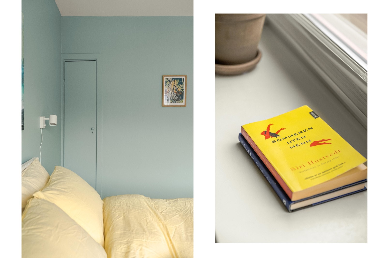 Også her er det dør inn til et praktisk lagringskott. De dype vinduskarmene er perfekte for bøker, pyntegjenstander eller hyggelige planter. Galleribilde