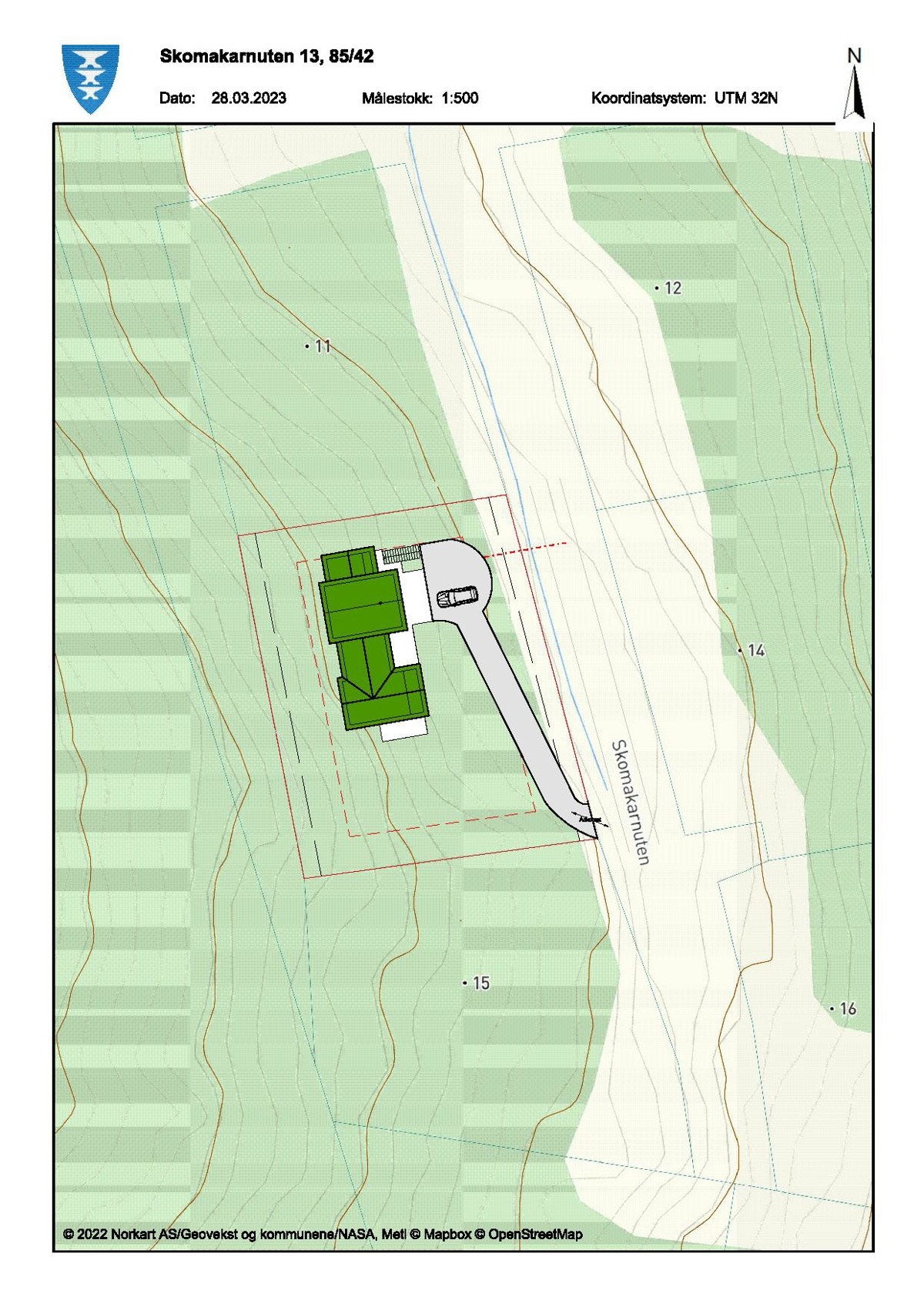 Situasjonskart Skomakarnuten 13 Galleribilde