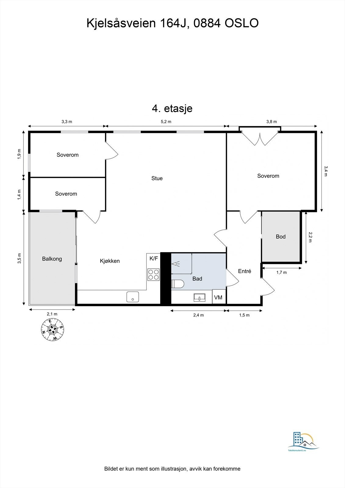 Plantegning til med svært god rominndeling, Galleribilde