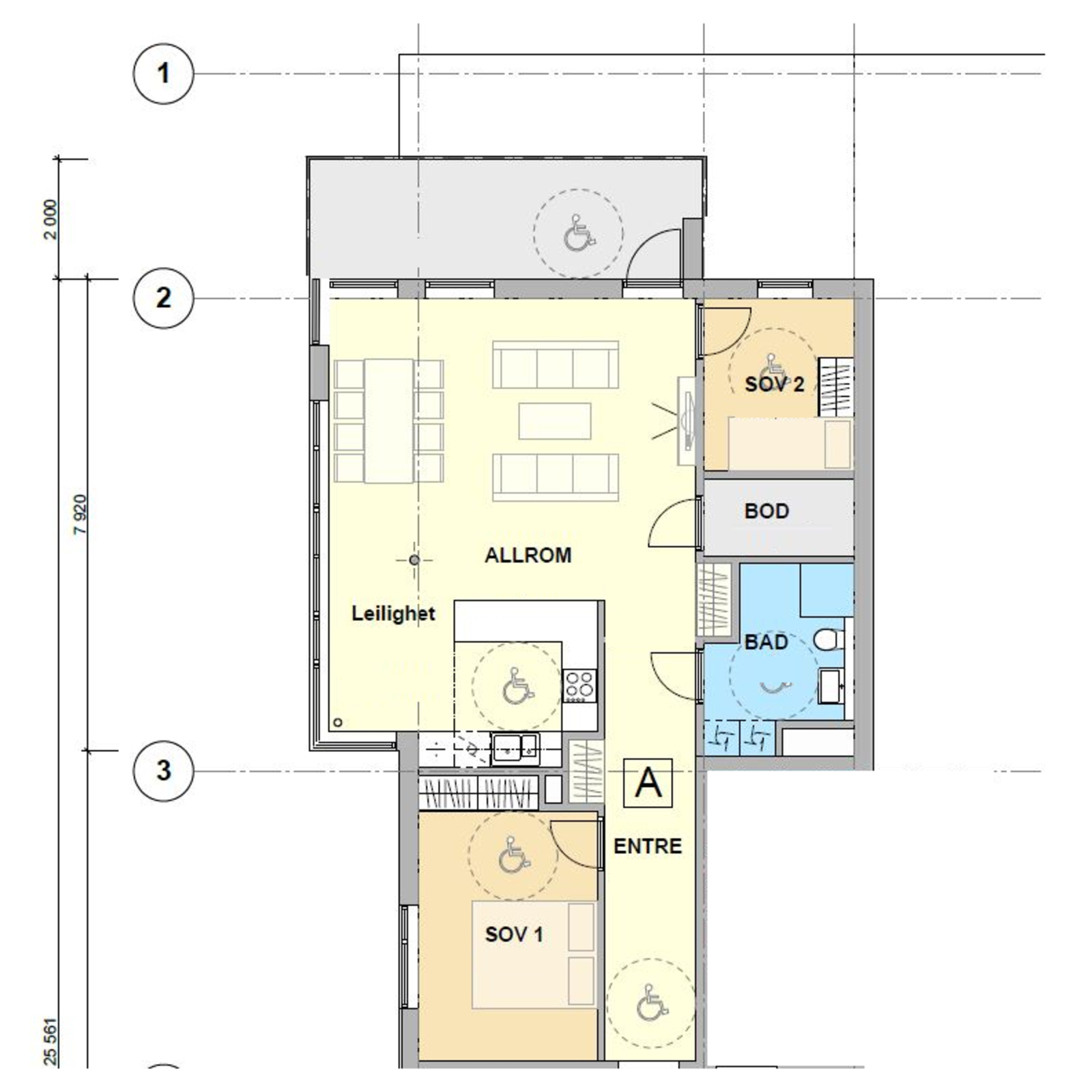 Planskisse av leiligheten. Galleribilde